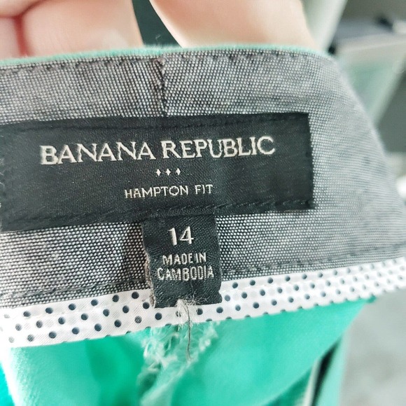 Banana republic turquoise hampton chino Shorts womens 14 pockets 4" inseam - Picture 3 of 10